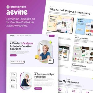 aevine creative portfolio agency elementor